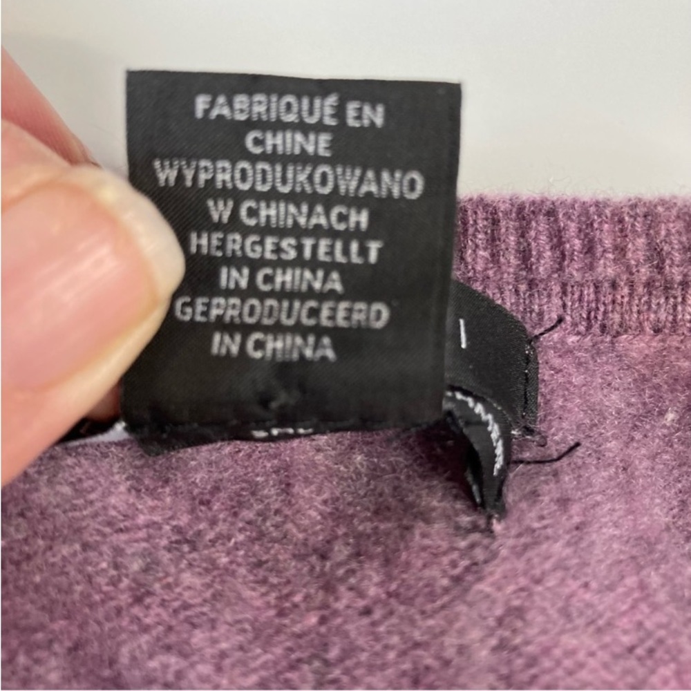 Tahari Cashmere Long Sleeve Sweater Plum Color XS - Picture 6 of 6